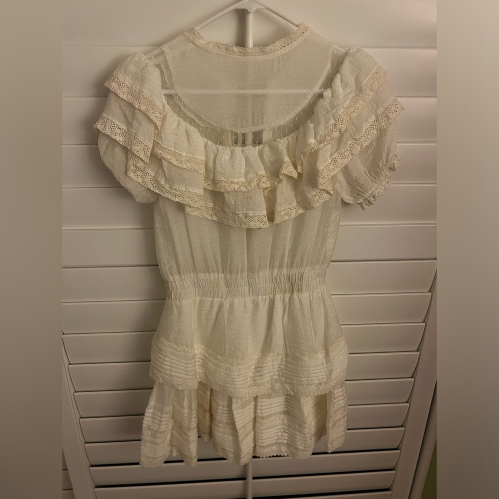 LoveShackFancy White/Cream Ruffled Dress